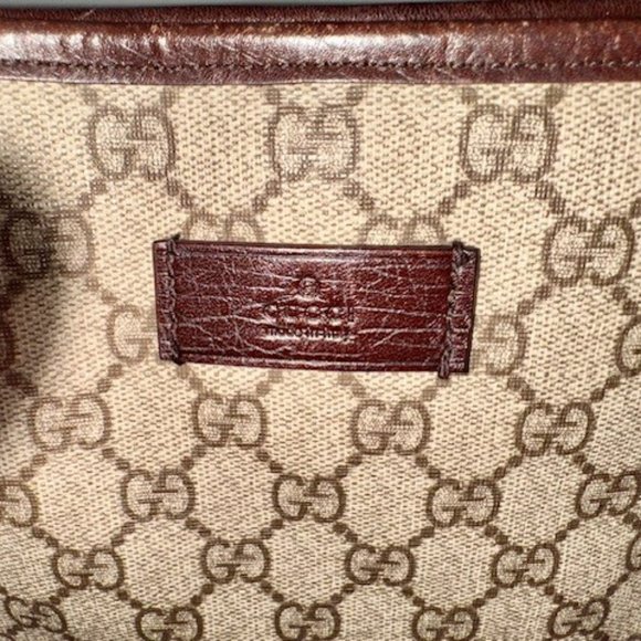 Gucci Canvas Handbag w Authentic Drawstring Dust Bag - Authentic EUC - Picture 11 of 16